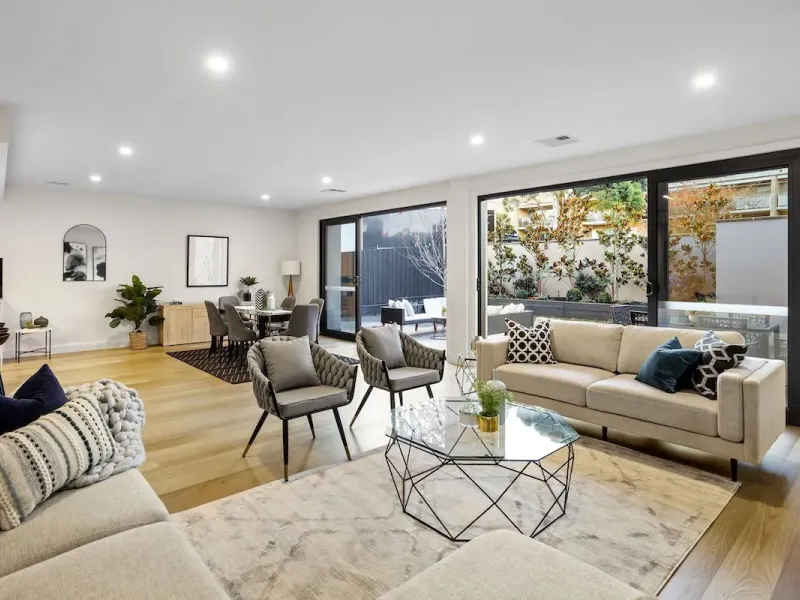 Interior of a designed open plan living room