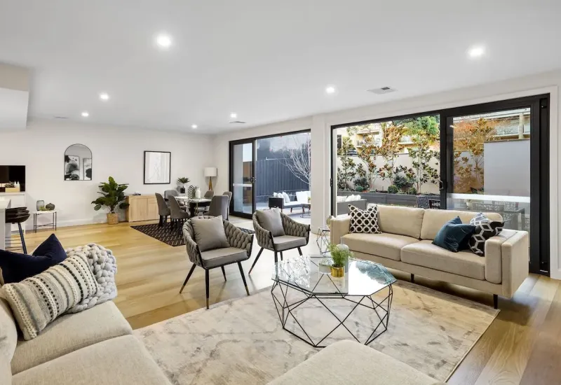 Interior of a designed open plan living room